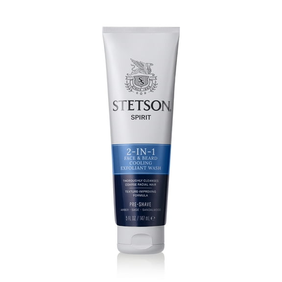 Stetson Spirit 2-in-1 Face & Beard Cooling Exfoliant Wash 5.0 fl. oz.