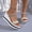 Gold, variant on Women's Sparkly Rhinestone Wedge Slides - Braided Two-Strap Sandals, Comfort Platform Footwear for Casual & Party Wear Gold 8.5(41)