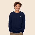 thumbnail image 3 of Dalix Panda Embroidered Fleece Crewneck Long Sleeve Sweatshirt Mens in Navy Blue M Medium, 3 of 5