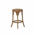 thumbnail image 3 of Linon Billy 24" Wood Backless Rustic Counter Stool Round Rattan Seat in Brown, 3 of 7