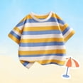 thumbnail image 5 of Juslio Boy Striped Shirts Short Sleeved Tops Comfortable, Breathable Crew Neck Casual T Shirts Sizes 2-18, 5 of 8