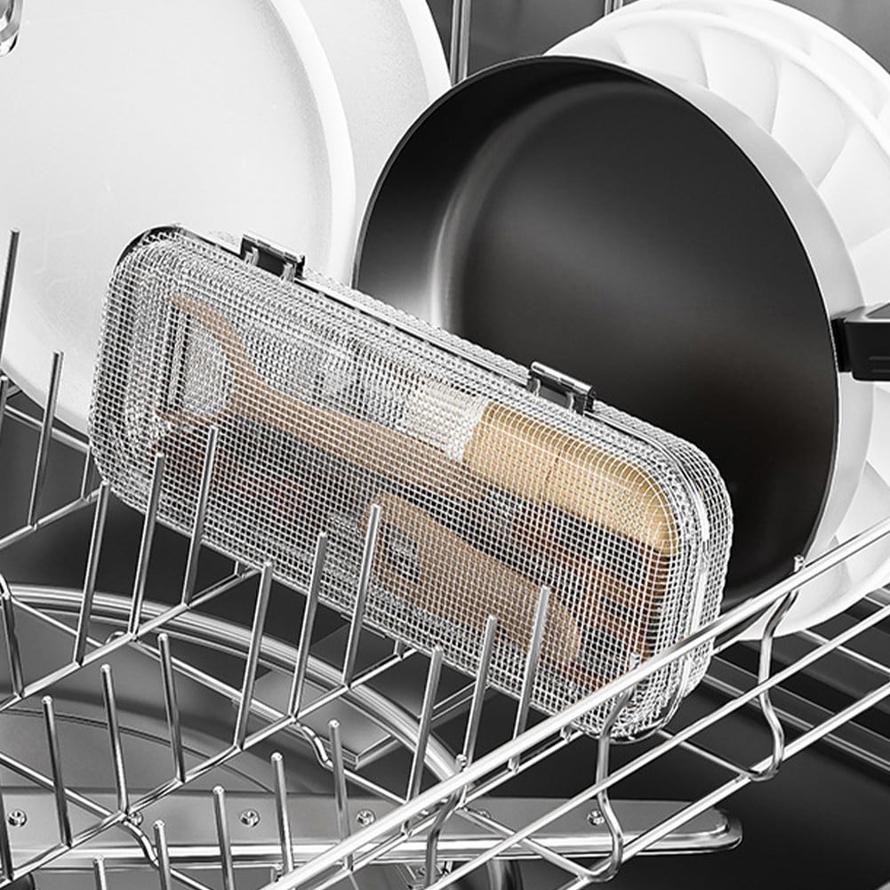 Shimoyama New Food- Grade Stainless Steel Metal Brackets Dishwasher Tableware Basket Cage For Small Items,Fork Spoon Chopsticks