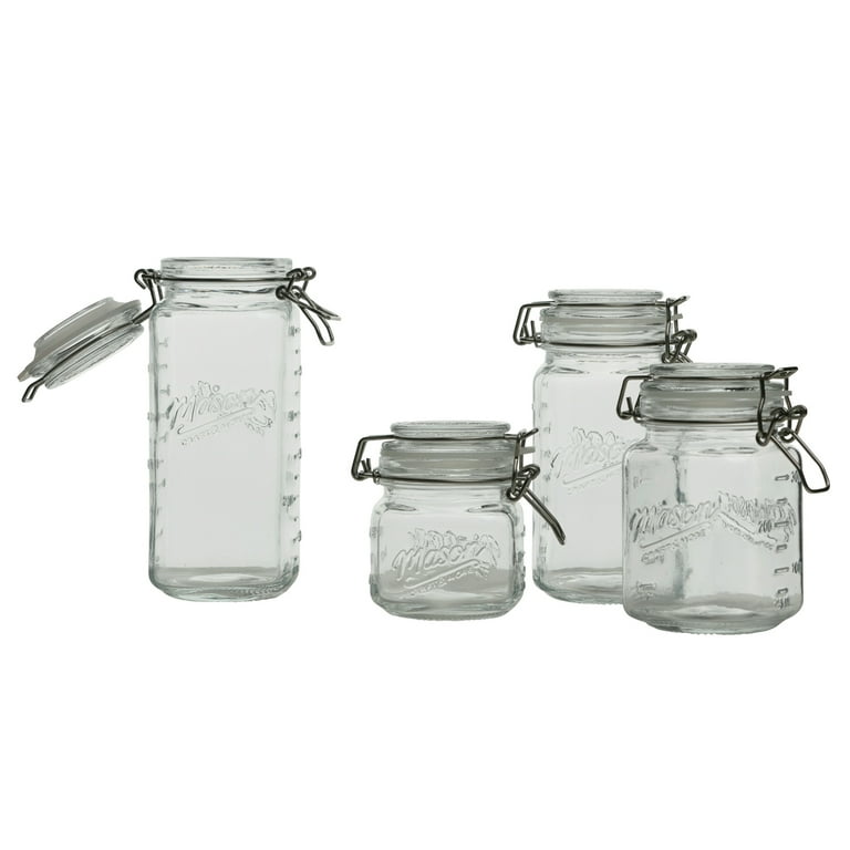 KSP Ice Cold Glass Mason Drinking Jar - Set of 4 (Clear)