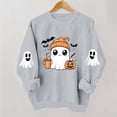 thumbnail image 5 of Womens Halloween Sweatshirts Plus Size Crew Neck Long Sleeve Cute Print Pullover Casual Loose Fashion Tops (XS, Gray-A), 5 of 7