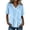 Blue, variant on Womens Tops Short Sleeve Wrap Button Ruffle Hem Blouses Casual V Neck Summer Tops for Office