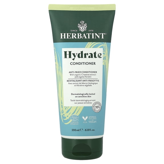 Herbatint Hydrate Conditioner - Deep Hydration & Protection - Detangles, Controls Frizz & Leaves Hair Silky Soft - Free of Sulfates & Parabens - Infused with Maca - 6.7 fl oz