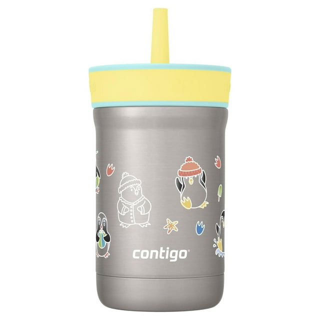 Termo Botella 12oz Para Niños Con Popote Acero Inox Leighton gris Estándar