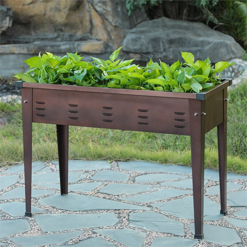 49.5in Metal Rectangular Raised Garden Planter