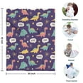 thumbnail image 4 of Purple Cartoon Dinosaurs Speech Bubbles Pattern Blanket,Comfortable Soft Lamb Wool Throw Blanket,All Season,Warm Lightweight Blankets for Sofa Bed Couch Living Room Chair,30"x40", 4 of 4