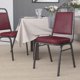 thumbnail image 1 of Songqin Trapezoidal Back Vinyl Stackable Banquet Chair, Multipurpose Stacking Chair with Padded Seat and Back, Burgundy/Silver, 1 of 16