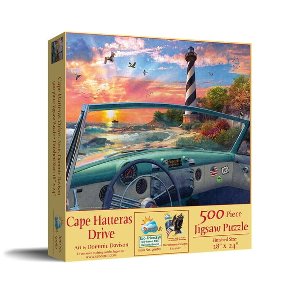 SUNSOUT INC - Cape Hatteras Drive - 500 pc Jigsaw Puzzle by Artist: Dominic Davison - Finished Size 18" x 24" - MPN# 50080