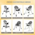 thumbnail image 2 of Ktaxon Baby High Chair, Convertible 6 in 1 High Chairs for Babies and Toddlers, Foldable Baby Highchair with 5-Point Safety Harness, Adjustable Dining Tray, Backrest & Height, Gray, 2 of 15