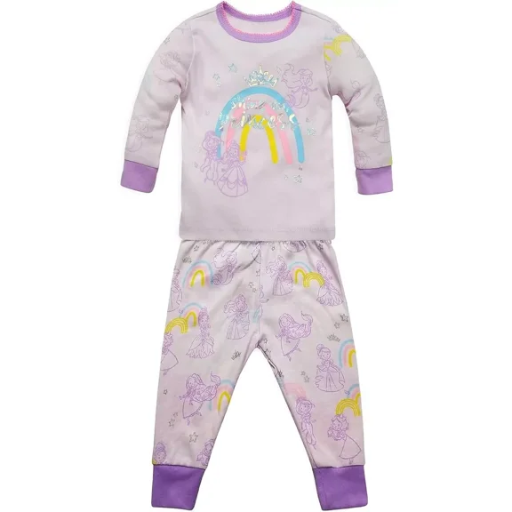 Disney Princess PJ PALS for Baby Girls, Size 12-18 Months Multicolored
