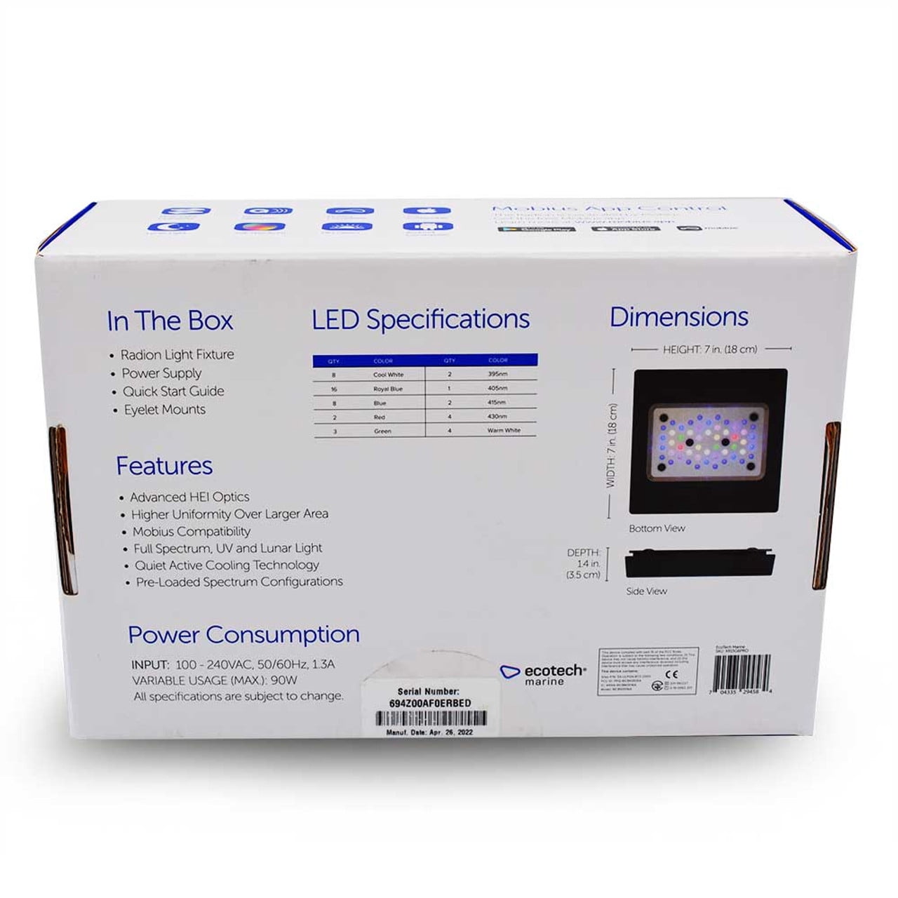 Radion XR30 G6 Pro LED Light Fixture - EcoTech Marine - Walmart.com