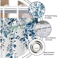 thumbnail image 6 of Eucalyptus Small Stall Shower Curtain, Watercolor Blue Leaves on The Top Plant with Floral Bathroom Curtain Bathtub Home Decor Waterproof Fabric with Hooks, 36"x72", 6 of 6