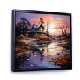 thumbnail image 2 of Designart "Reflections Papercut Farmhouse Homestead wall art" Countryside Floater Framed Wall Decor, 2 of 7