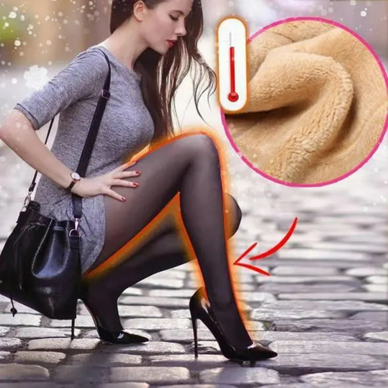 Buy Winter Fleece Lined Tights for Women Warm Fake Translucent Nude Tights  Fleece Pantyhose (Black,85g), Nude at