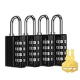 thumbnail image 2 of KeeKit Combination Padlock, 4 Digit Combination Lock with Keys, Resettable Waterproof Gate Lock for Locker, Gym, Fence, Case, School & Employee Locker, Toolbox – 4 Pack, 2 Keys, Black, 2 of 4