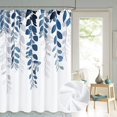 thumbnail image 5 of Blue Eucalyptus Shower Curtain for Bathroom Floral Watercolor Leaves on The Top Botanical Nature Fabric Bath Curtain Country Plant Cloth Bathroom Decor 72x72, 5 of 5