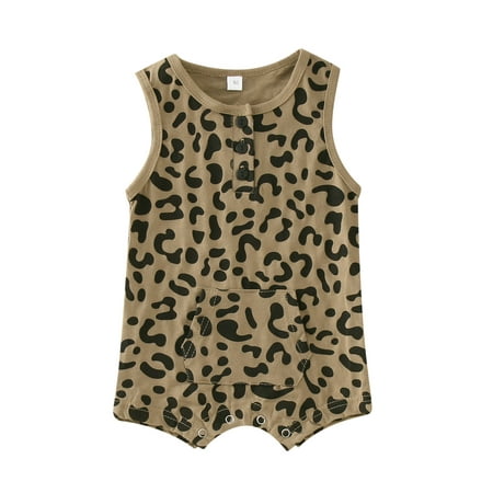 

Pimfylm Cute Bodysuits For Baby Baby-girls Short Sleeve Variety Onesies Bodysuits Summer Brown 6-9 Months