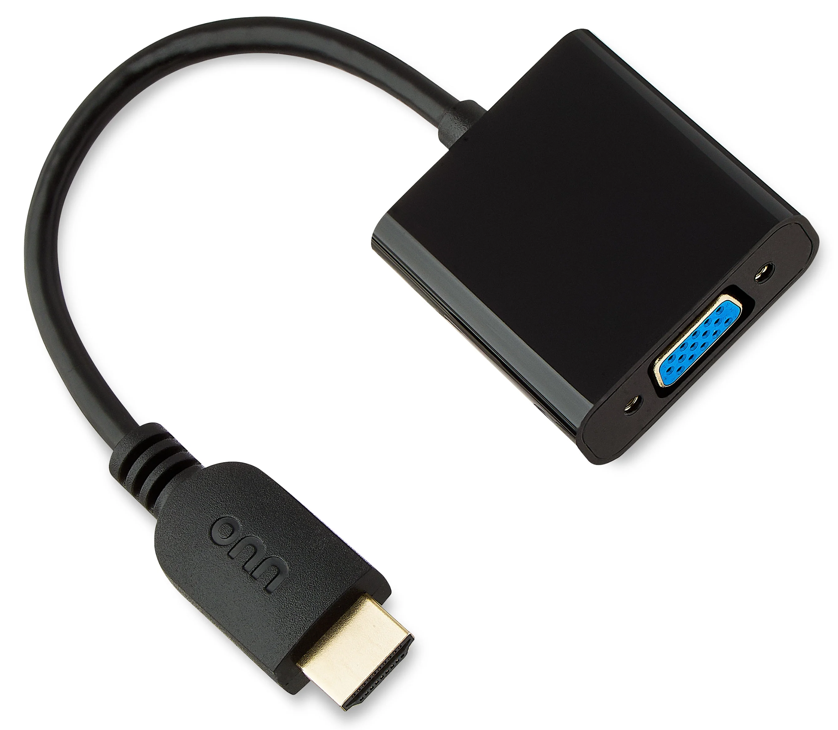 Adaptador onn HDMI a VGA, HDMI macho a VGA hembra, soporte 1080p 2K, conectores chapados en oro, 8 pulgadas, negro 8