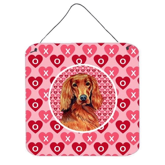 Irish Setter Valentines Love And Hearts Aluminium Metal Wall Or Door Hanging Prints