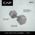 thumbnail image 5 of WF Athletic Supply Cast Iron Solid Hexagon Gray Dumbbells, Strength Training Free Weights Set of 2, Sold by Pairs for Full Body Workout, Multiple Options Available, 5 of 9