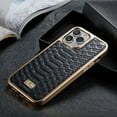 thumbnail image 5 of Luxurious Plating Case for iPhone 15 Pro Max, Snake Crocodile Texture Pattern Premium PU Leather Full Coverage Protective Basic Bumper Phone Case Cover for iPhone 15 Pro Max - Black, 5 of 6