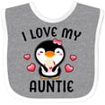 thumbnail image 3 of Inktastic I Love My Auntie with Cute Penguin and Hearts Girls Baby Bib, 3 of 4