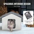 thumbnail image 6 of VEVOR Heated Cat House, Outdoor Kitty Shelter with Timer, 600D Oxford Cloth Foldable Cat Shelter with Heated Pad for Winter to Stay Warm and Cozy, Gray (Middle), 6 of 9