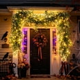thumbnail image 3 of 71 Inch LED Glowing Black Ivy Garland, Artificial Hanging Green Fern Greenery Vines with Lights, Fake Leaves Swag for Halloween Thanksgiving Indoor Outdoor Garden Wall Party Decor, 3 of 9