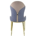 thumbnail image 5 of JERFIT Modern Wingback Dining Chairs Set of 2, Upholstered Accent Side Chairs with Sloped Arms, Tan and Gold Finish for Dining Room, 5 of 7