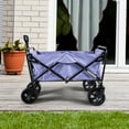 thumbnail image 3 of 100L Collapsible Folding Beach Wagon Cart with 220Lbs Large Capacity, Wagons Carts Heavy Duty Foldable with Big Wheels for Sand, Garden, Camping, 3 of 9