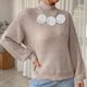 thumbnail image 5 of Suéter de cuello alto para mujer, otoño e invierno, color liso, cuello semialto, camiseta de fondo, suéter, top de mujer, tops acrílicos, 5 of 7