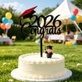 thumbnail image 5 of Tong 2026 Congrats Graduation Cake Topper Black Acrylic With Red Glitter Grad Cap 2026 Graduation Party For High School College Congrats Grad Cake Pick For 2026 Graduatio, 5 of 5
