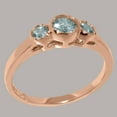 thumbnail image 3 of LBG British Made 9k Rose Gold Natural Aquamarine Womens Engagement Ring - 33 size options - Size 6, 3 of 7