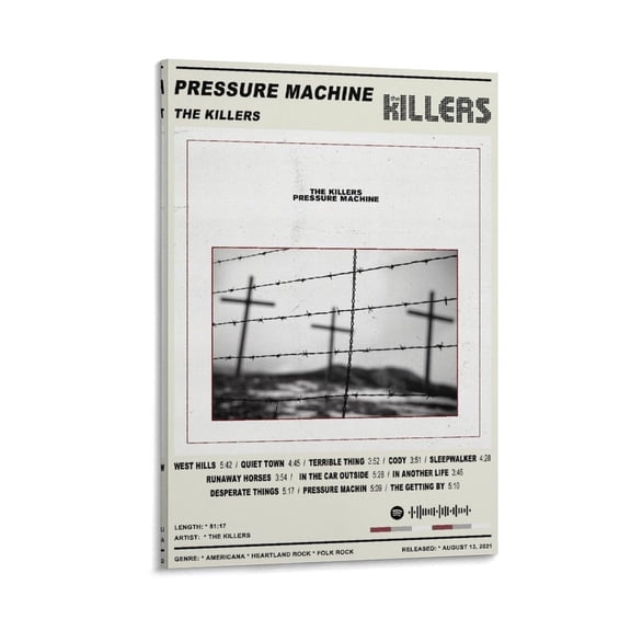 The Killers Pressure Machine 90s Music Cover Posters Canvas Poster Bedroom Decoration Landscape Office Valentine's Birthday Gift