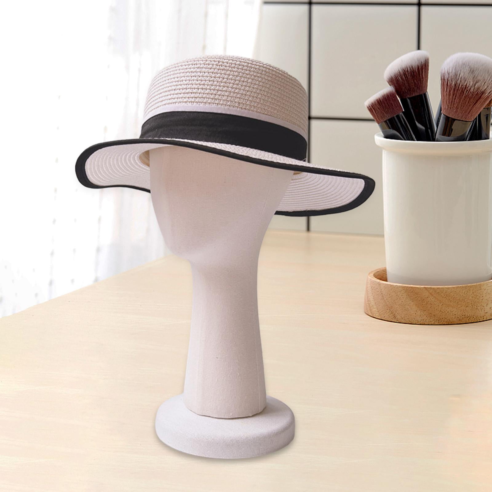 Women Mannequin Head Hat Display Stand Model Height 41cm Multifunctional Lightweight Long Neck for Store, Shopping Mall, Barbershop Use White