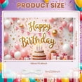thumbnail image 2 of Pink Style Banner Gold Lettering Birthday Party Display Balloon Decor Star Pattern Celebration Backdrop for Birthday Party Kids Celebration Photo Shoot, 2 of 9