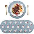 thumbnail image 3 of GZHJMY Christmas Santa Claus Round Placemats Set of 6, Non-Slip PVC Table Mats Washable Heat Resistant Place Mats for Kitchen Dining Table Christmas Home Decor, 15.4 Inch Table Mat, 3 of 7