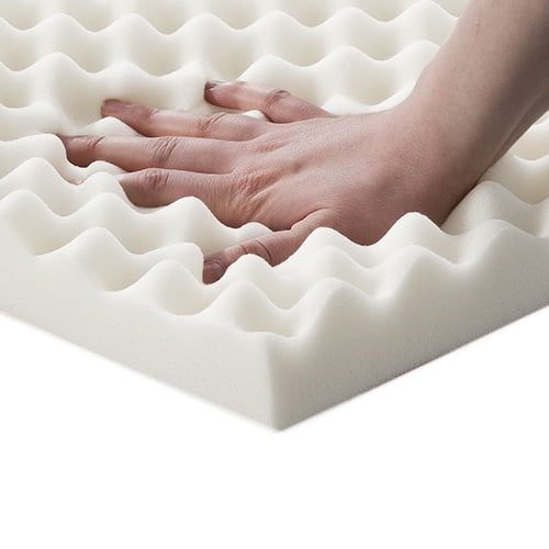 VacuuMParts 4 inch Foam Twin Bed Pad Mattress Egg Crate Overlay Topper 72 L x 34 W x 4 Soft