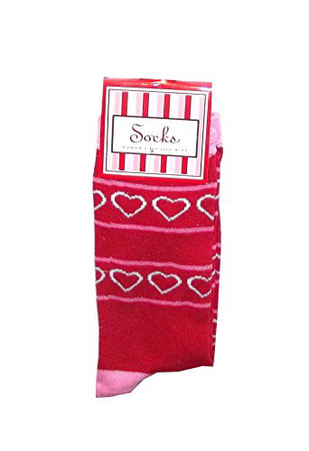 Vibrant Colored Hearts Valentines Day Casual Socks Crew Socks Crazy Socks Soft Breathable For Sports Athletic Running