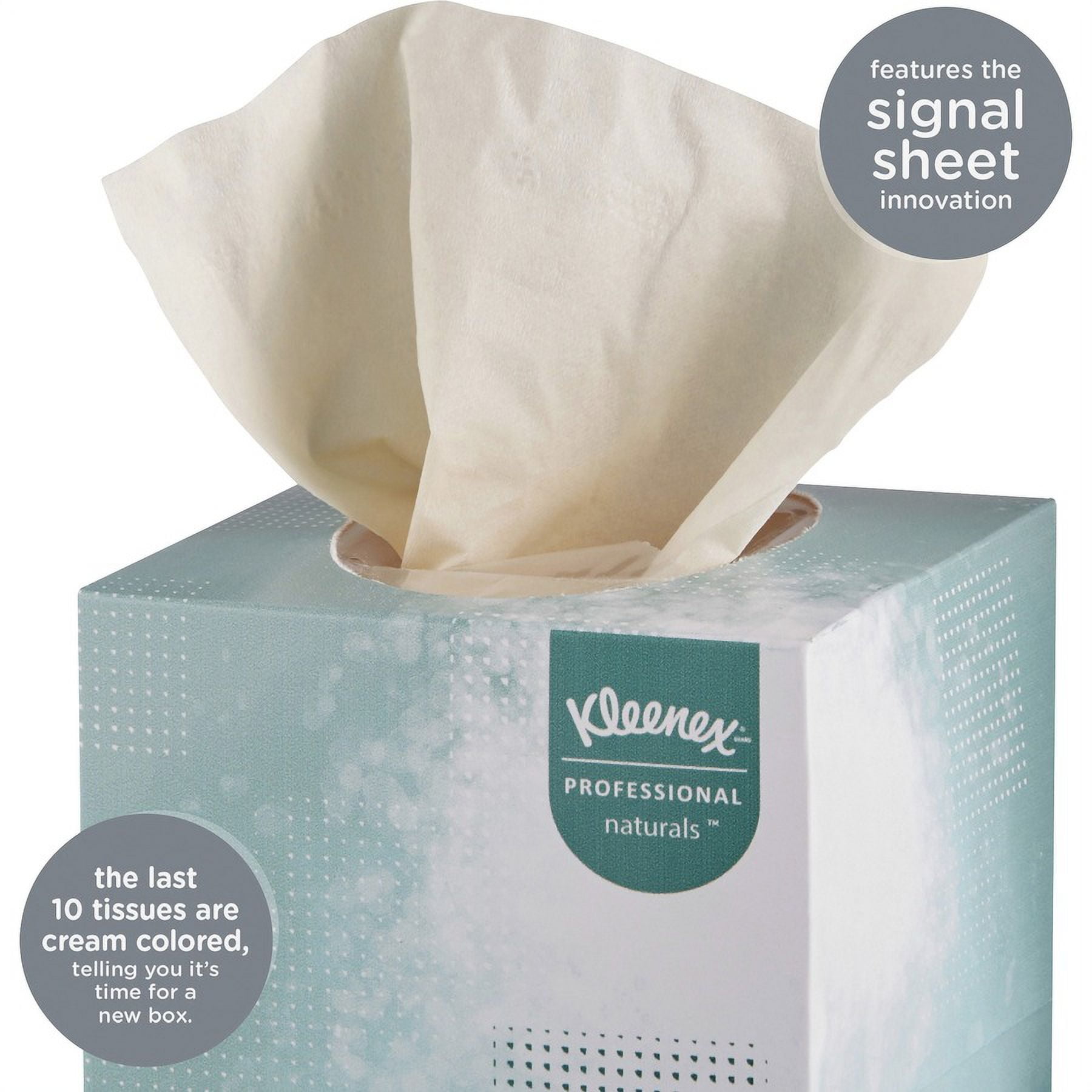 Kleenex Naturals Facial Tissue - 8" X 8.40" - White - Virgin Fiber, Fiber - Soft - For Restroom - 95 Per Box - 36 / Carton