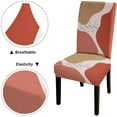 thumbnail image 4 of Chair Covers Pink Orange Brown Pattern Dining Chair Slipcovers Set of 6 Stretch Removable Washable Slipcovers for Home Or Party, 4 of 5
