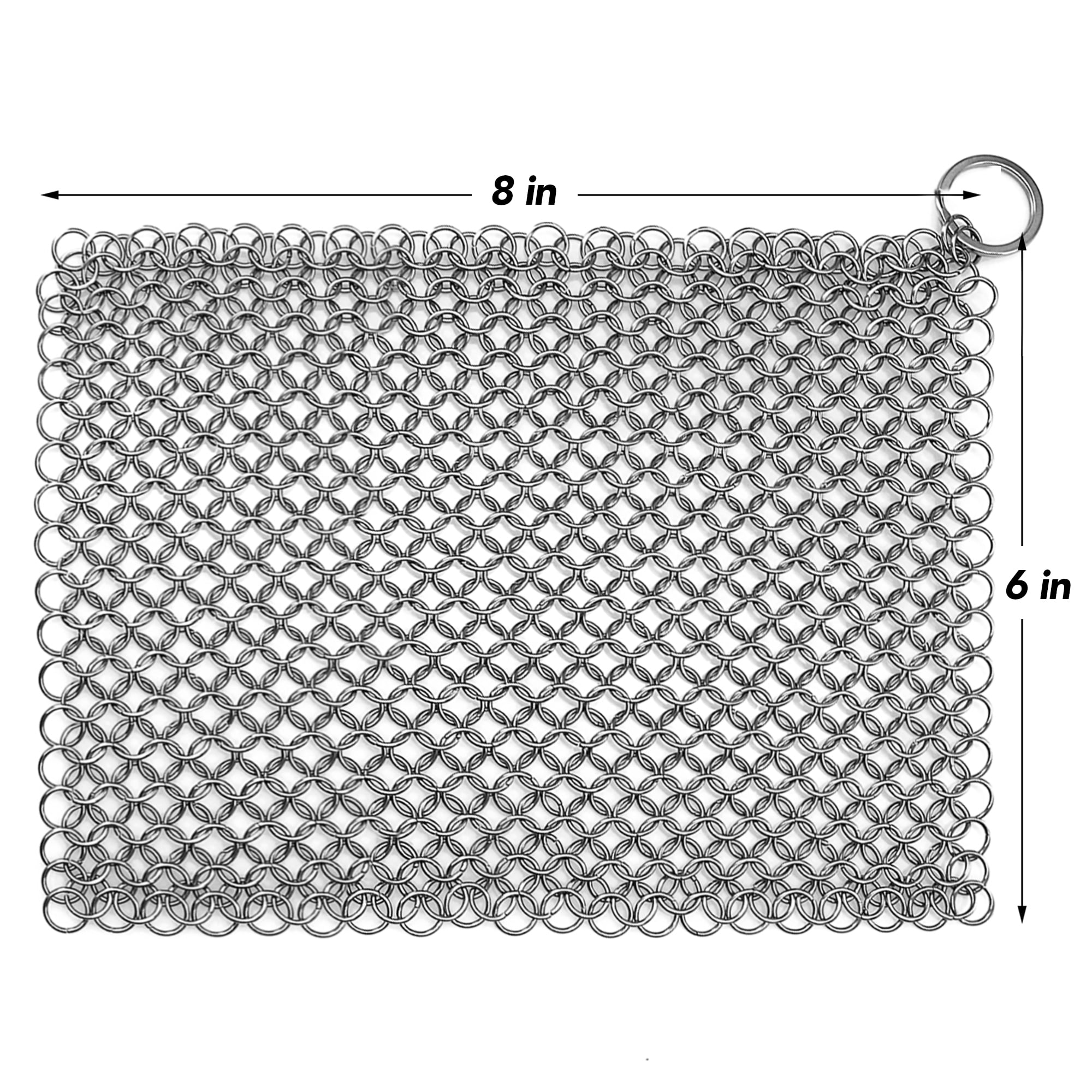 Cast Iron Cleaner — 8x6 Square Cast Iron Scrubber, Premium Stainless  Steel Scrubber with Hanging Ring, Ultra-hygienic Anti-Rust Chainmail  Scrubber for Cast Iron Pans - Yahoo Shopping