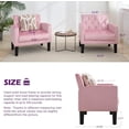 thumbnail image 2 of LAZZO Mid-Century Tufted Fabric Accent Chair, Modern Upholstered Armchair for Living Room Bedroom Office, Pink,2PCS, 2 of 7