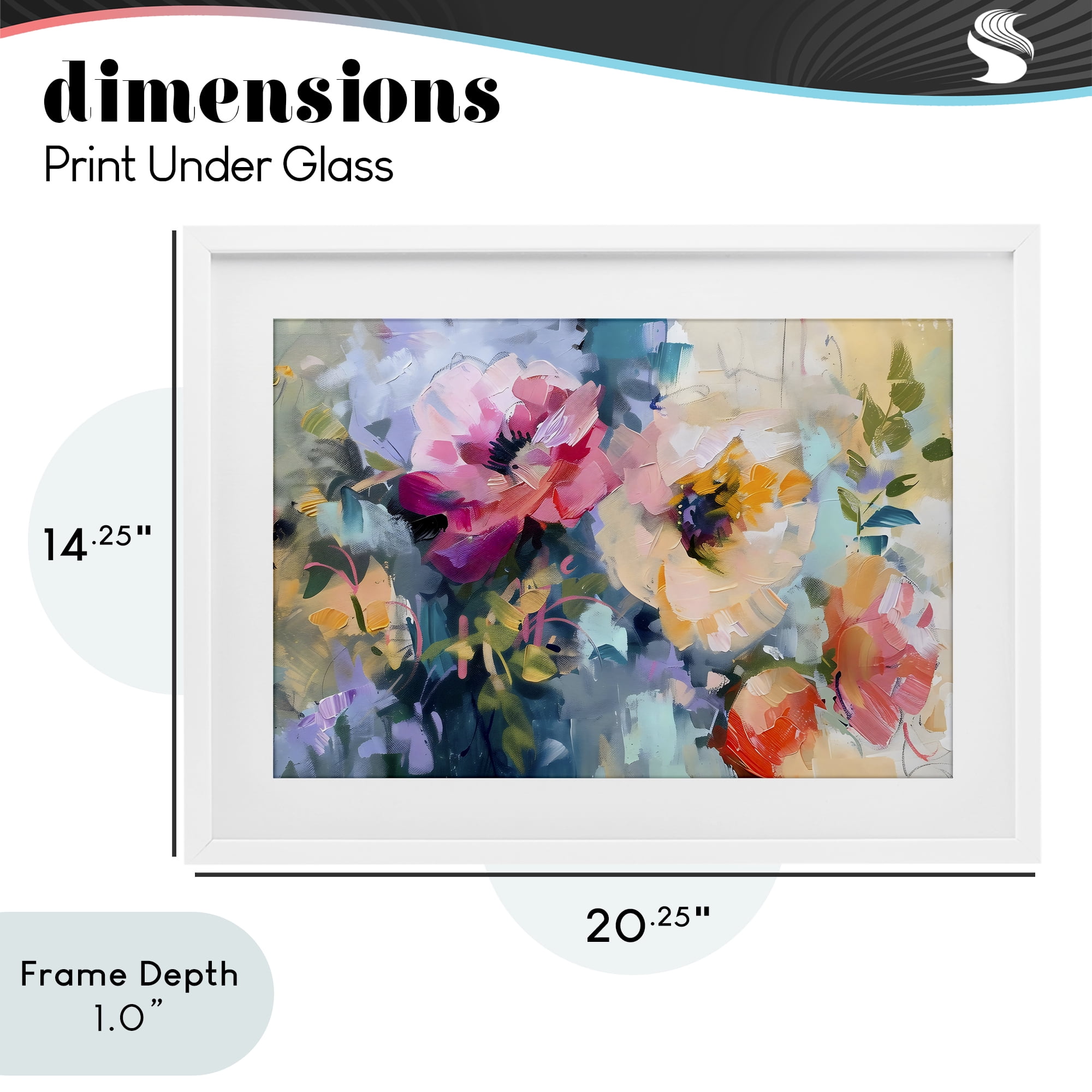 Stupell Industries Vibrant Florals Brushed Abstract White Framed Print Under Glass, design by Creative Studio