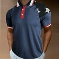 thumbnail image 2 of TOWED22 American Flag Polo Shirt for Mens, Men's T-Shirts Short Sleeve Big and Tall Casual Button Tees Blouse Tops(Navy,S), 2 of 3