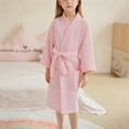 thumbnail image 1 of Kids' Long Sleeve Hooded Bath Towel Robe with Pocket, Absorbent Polyester-Spandex Blend for Bath, Pool, and Beach, 1 of 7