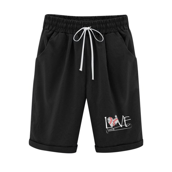 HomeGardon Womens Linen Shorts Shorts Cotton and Linen Fashionable Printing Elastic Waist 5-inch Pants Drawstring 5-inch Shorts,S-XXL